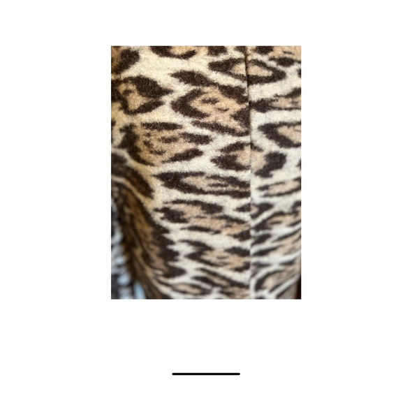 $285 Ann Taylor Small Animal Print Cropped Wool Leopard Y2K Maximalist Retro - Picture 3 of 12